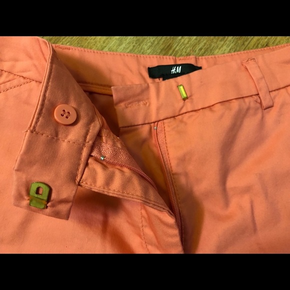 H&M preppy side slit coral trousers. Size 2 - Picture 7 of 7